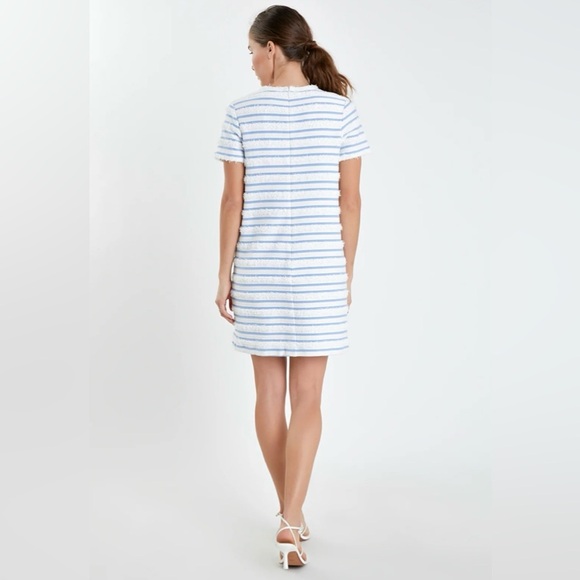 English Factory Fringed Striped Polo Mini Dress Size Large Retail $120 White - Picture 8 of 10